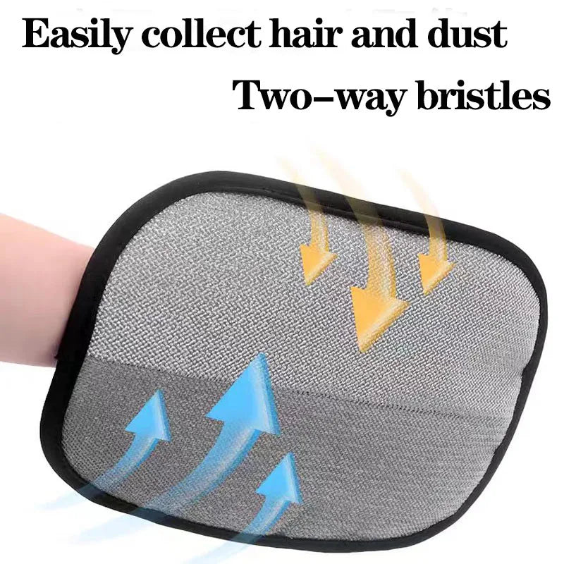 Upgraded Pet Hair Removal Gloves – Reusable Double-Sided Grooming Gloves for Pets, Fur & Carpet Cleaning