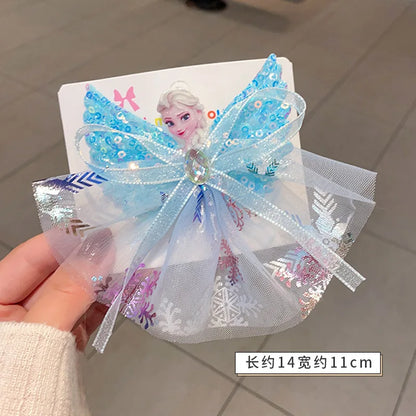 Disney Frozen Elsa Princess Wig & Braid Hairpin - Kawaii Hair Clip Accessories for Girls, Anime Cartoon Toy Gifts