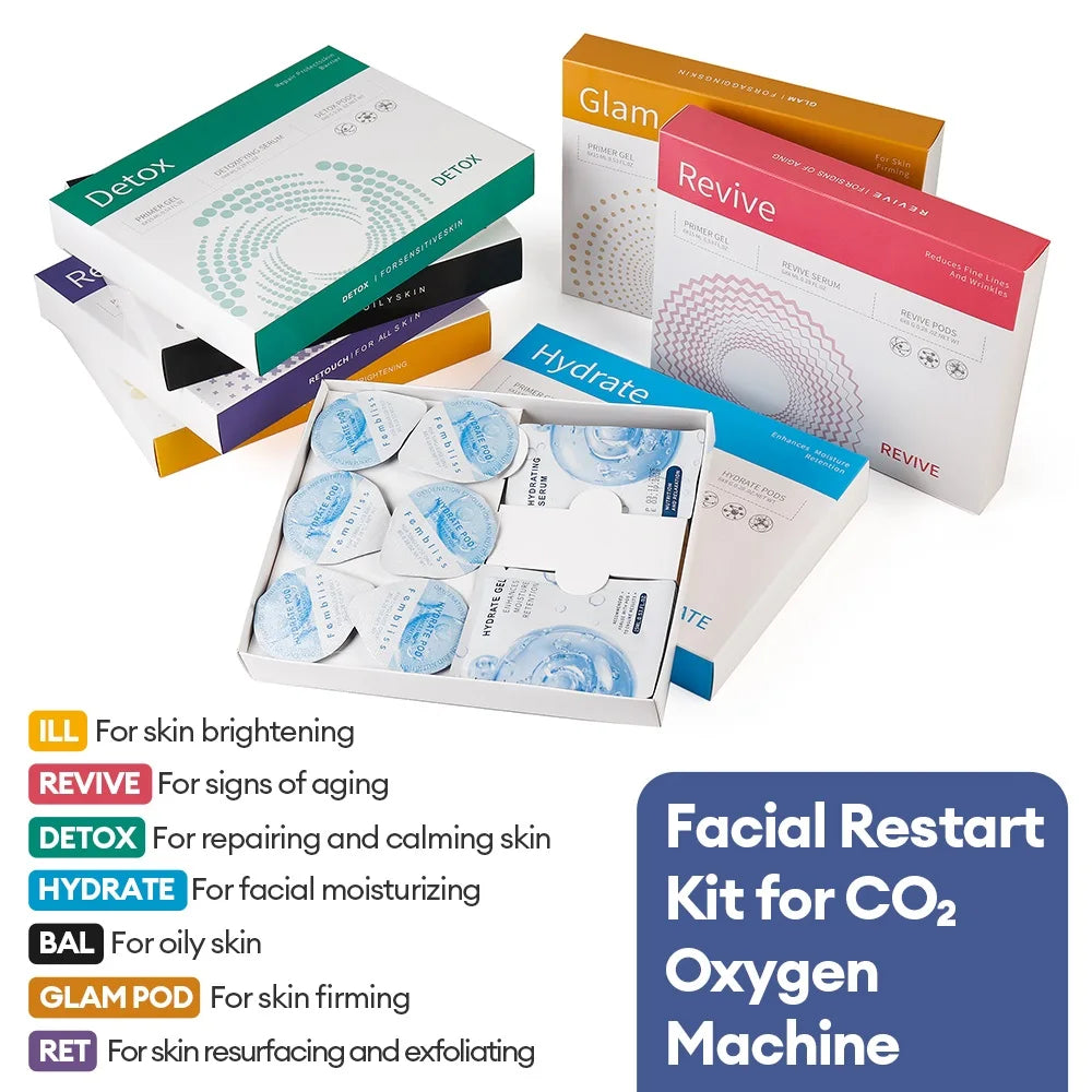 Facial CO2 Oxygen Bubble Gel - Special Exfoliating & Brightening Gel for CO2 Oxygen Facial Machines, Hydrating & Lifting Skincare Capsules