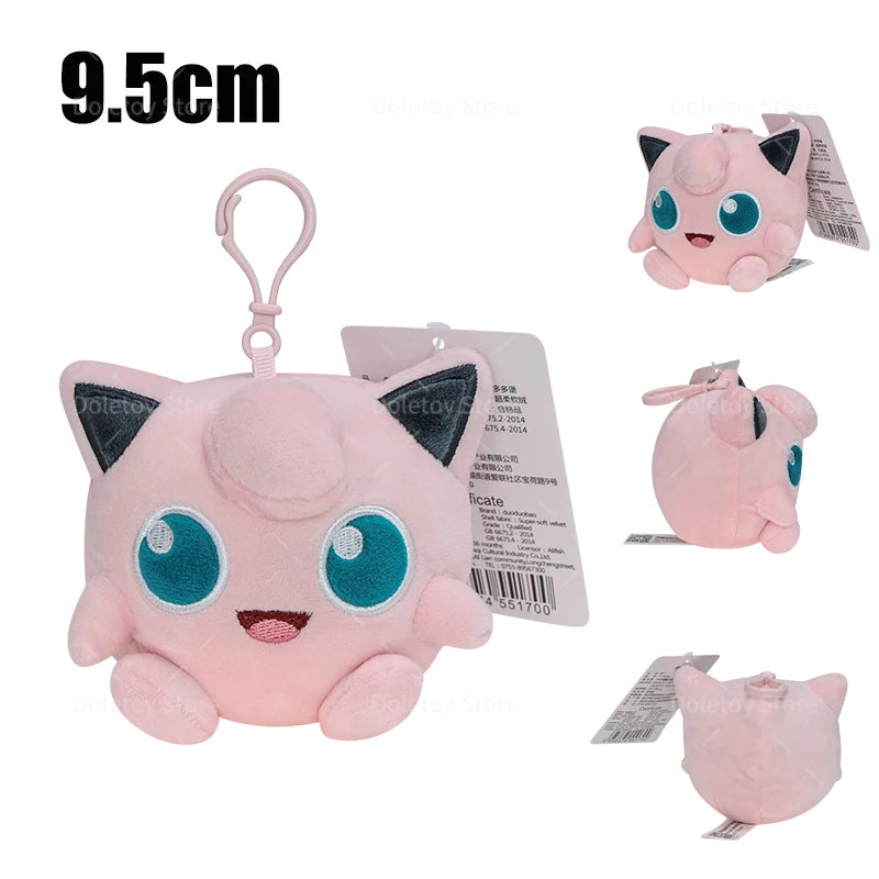 Original Pokémon Plush Keychain – Pikachu, Eevee, Charmander, Squirtle, Mew, Snorlax, Jigglypuff Cute Cartoon Doll Toy Gift for Kids