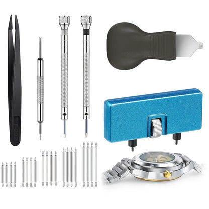 26PCS Watchband Adjustment & Repair Tool Kit — Portable Back Cover Opener Set for Professional Watchmakers