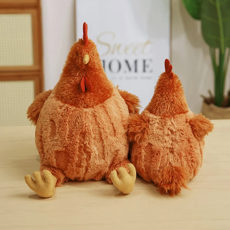 23/35cm Farm Chicken Plush Toy – Cute Big Rooster Stuffed Animal, Sofa Pillow, Home Decor & Kids Gift