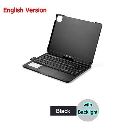 Bluetooth Magic Keyboard Case for iPad — Multi-Language (Arabic, Spanish, French, German) for iPad Pro 11 (2018–2022), Air 4/5, 10.9-inch