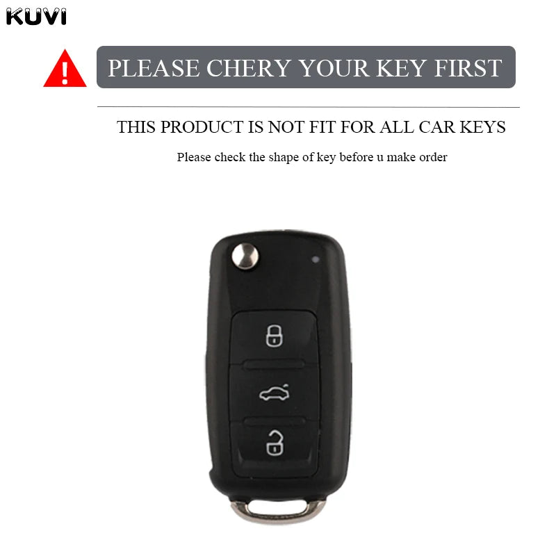 TPU Leather Car Key Case - Full Cover Protection Shell for VW Volkswagen Polo, Tiguan, Passat, Golf, Jetta, Lavida, Skoda Octavia