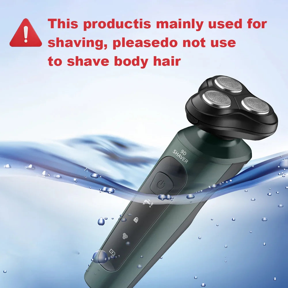New 9D Electric Shaver – USB Rechargeable High-Power Full-Body Beard Razor for Car and Home