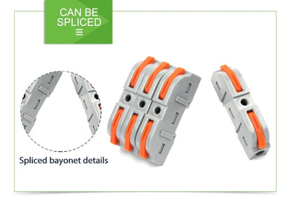 34/50PCS Lever Wire Connectors – Quick Connection for 28-12 AWG, 1-to-1 In-Line Insulated Splice Terminals