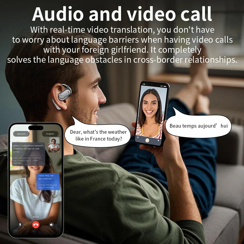 3-in-1 AI Translator Earbuds - Real-Time Voice Translation in 144 Languages with Bluetooth 5.4 & Noise Cancellation