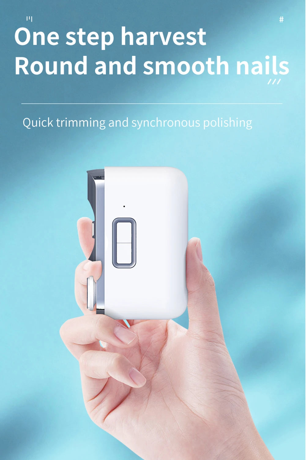 2-in-1 Electric Nail Clipper with Light - Type-C Rechargeable Manicure Machine, Portable Automatic Nail Cutter