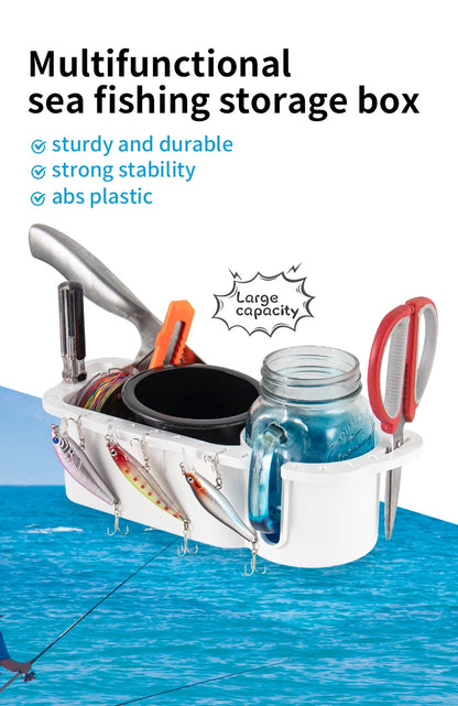 Marine Storage Caddy Box – Universal Boat Cup Holder, Phone & Drink Organizer for Yacht, Pontoon, & Fishing Cabin