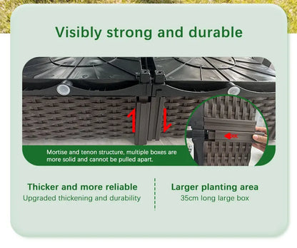 Large Plastic Flower Pot Box – Indoor & Outdoor Planting Container for Vegetables and Garden Decoration