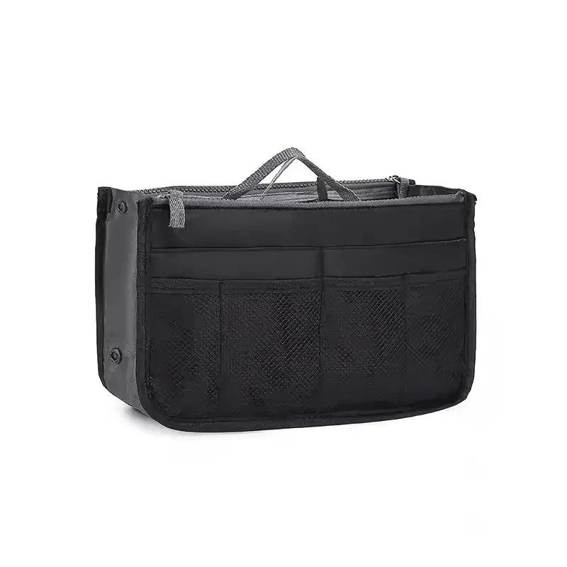 Women’s Nylon Makeup Organizer Insert Bag – Large Capacity Travel Cosmetic Handbag Liner & Tote Purse Organizer for Ladies