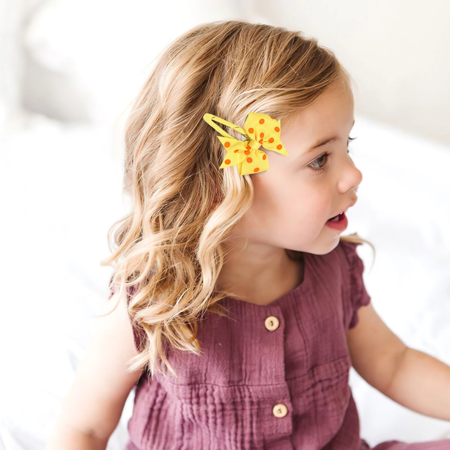 20pcs Snap Hair Clips with 2-Inch Grosgrain Ribbon Bows – No Slip Barrettes for Infant, Toddler, Baby Girls