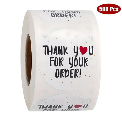 500pcs Thank You for Your Order Stickers - DIY Small Business Packaging, Online Store Shipping and Packing Labels