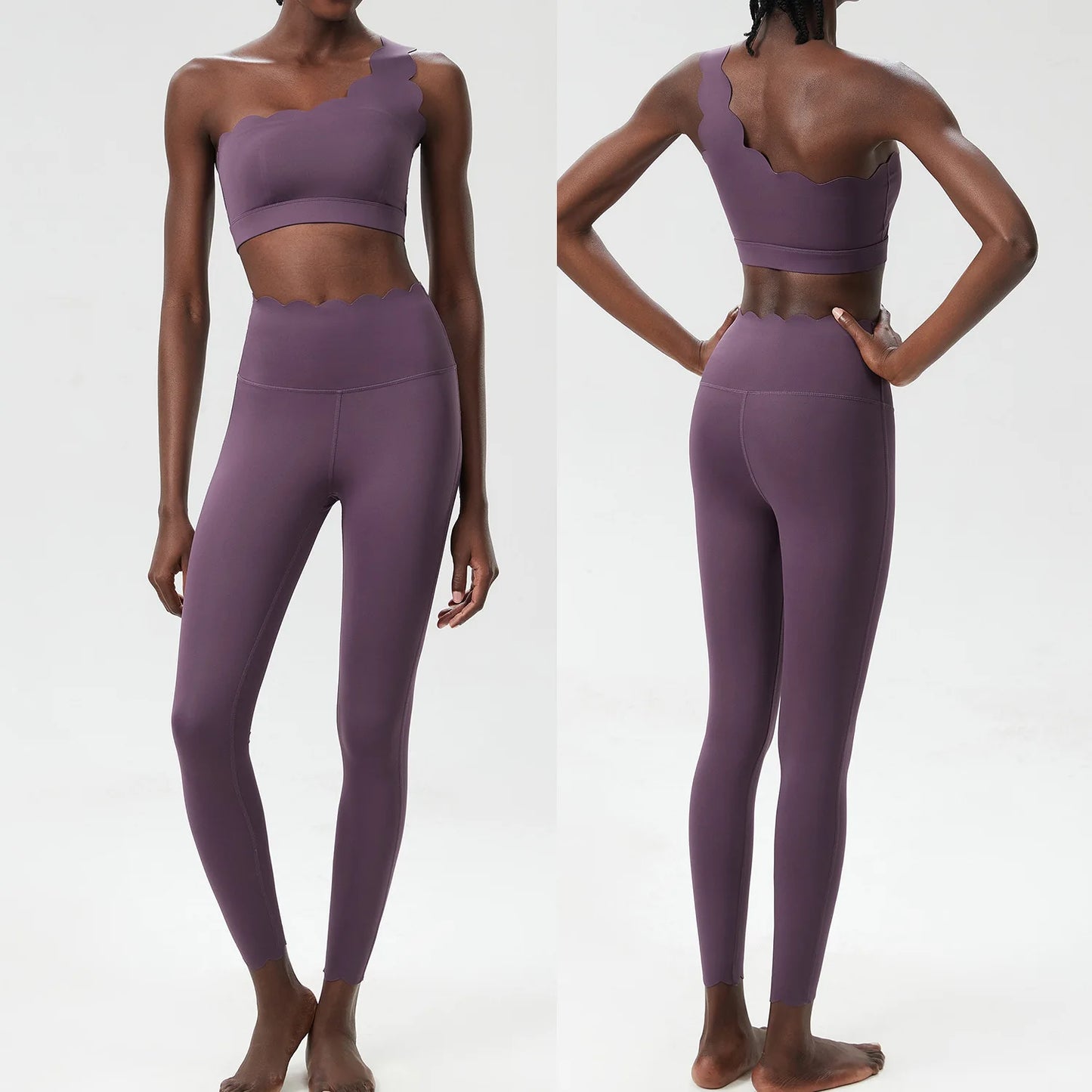 2PCS Women’s Seamless Yoga & Fitness Set – Sports Bra with Leggings & Gym Shorts Workout Outfit
