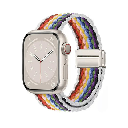Nylon Braided Watch Band for Apple Watch – Compatible with Series SE, 3–10 & Ultra (38–49mm Adjustable Sport Strap)