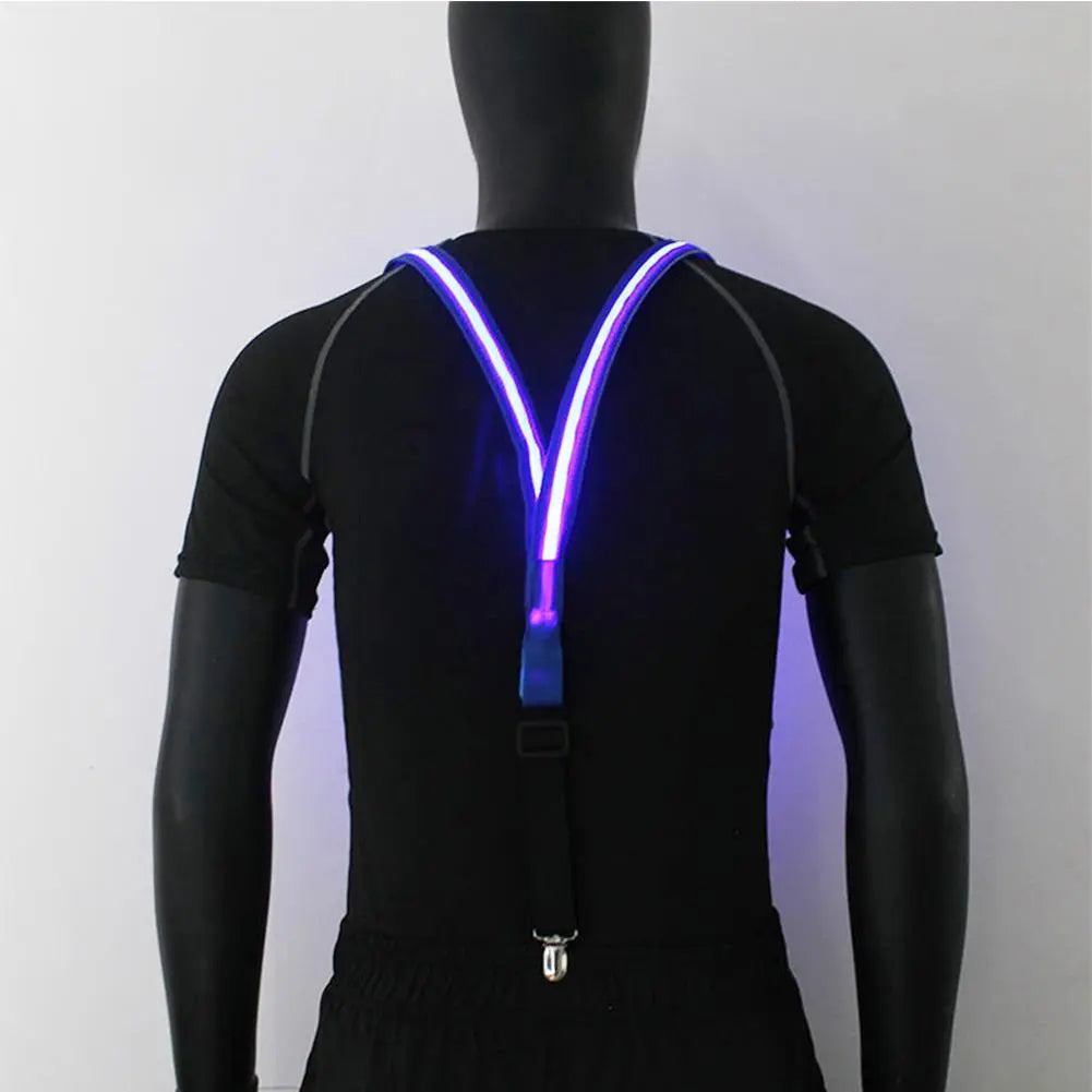 Men's LED Suspenders and Bow Tie Set - Light Up, Perfect for Music Festivals, Costume Parties