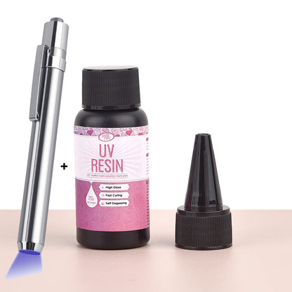 UV Epoxy Resin Glue - High Transparency Fast Drying Hard Resin Adhesive for DIY Jewelry Making & Craft Decor 20g/50g/100g