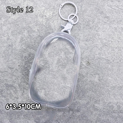 Transparent Jewelry Organizer Box – Plastic Storage Pouch with Keychain, Dustproof Case, Cute Doll Bag for Accessories
