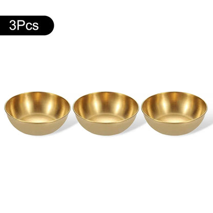 3/6-Piece Stainless Steel Sauce Dishes – Appetizer & Spice Serving Plates for Kitchen