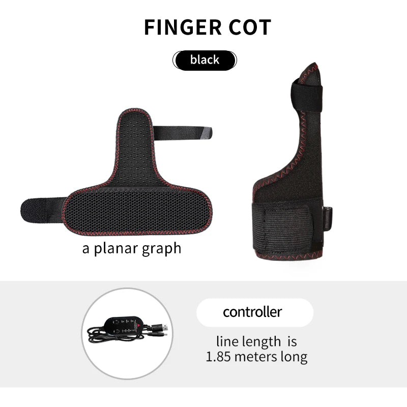 Electric Heated Thumb & Wrist Support - Vibration Massager with 3-Level Timer
