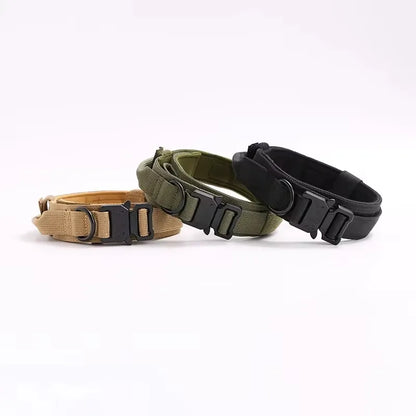 Nylon Tactical Dog Collar with Handle – Adjustable Durable Collar for Medium & Large Dogs Pet Accessories