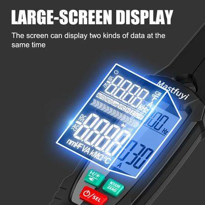 MASTFUYI Digital Clamp Meter - 1mA High-Precision True RMS AC/DC Ammeter for Electrical & Automotive Testing