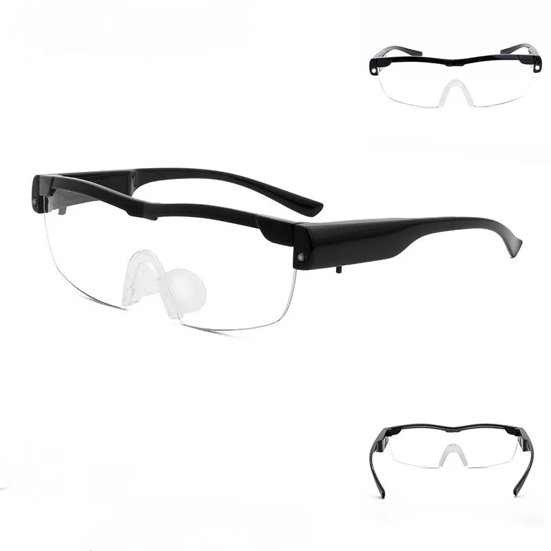 2.5X Magnifying Headband Glasses with LED Light — Portable Acrylic Lens Magnifier for Reading & Repairs