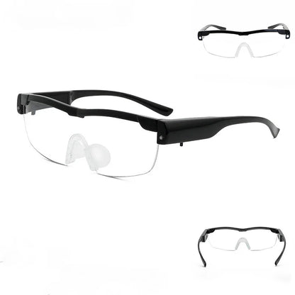 2.5X Magnifying Headband Glasses with LED Light — Portable Acrylic Lens Magnifier for Reading & Repairs