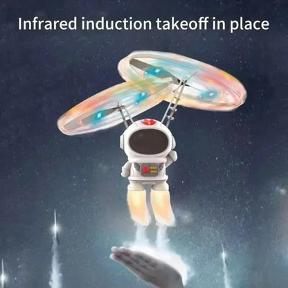 Mini Astronaut Drone Toy — Cartoon Spaceman Flying Robot with USB Charging & Hand Control for Kids