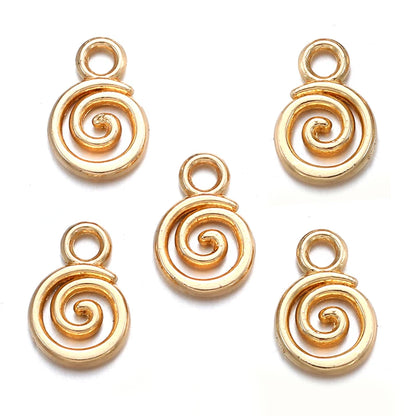 40pcs Swirl Alloy Charms - 6-Color Metal Pendants for DIY Handmade Jewelry Making & Accessories