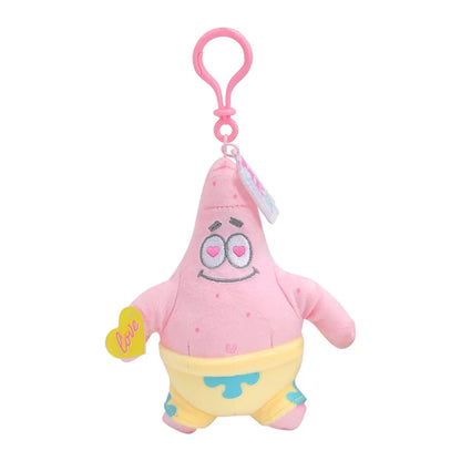 Potdemiel Anime Pink SpongeBob & Patrick Star Kawaii Plush Keychain — Cosplay Stuffed Keyring Gift for Kids
