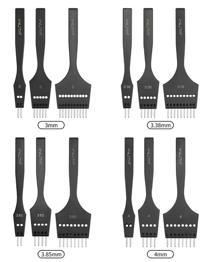 WUTA 3G Replaceable Leather Punch Heads – Diamond, Olive & Round Hole Pricking Irons for DIY Leathercraft