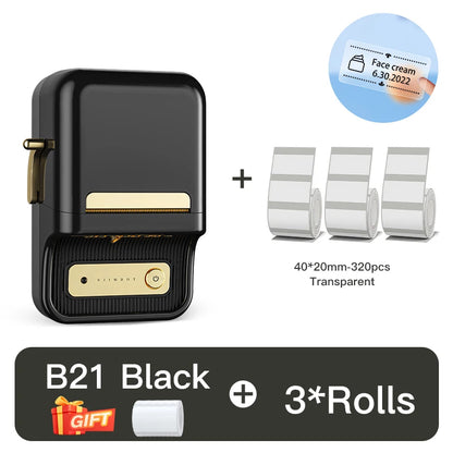 NIIMBOT B21 Portable Thermal Printer – 1500mAh Wireless Sticker Printer with Self-Adhesive Labels for Barcode, Clothing & Jewelry