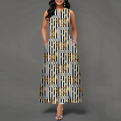 Women’s Loose Floral Vintage Maxi Dress – Ruffled Summer Party Camis, Elegant Big & Large Size Dress