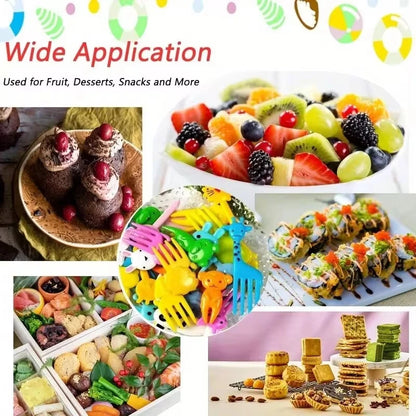 30-Piece Cartoon Animal Food Forks – Reusable Cute Fruit & Salad Toothpicks for Bento Box and Party Snacks