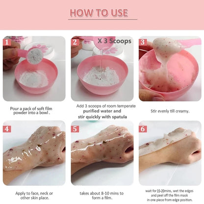 650g Rose Jelly Mask Powder – Peel-Off Hydroplastic Crystal Collagen Facial Mask for Face Care