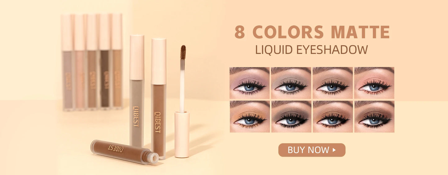QIBEST Double-Head Glitter Liquid Eyeshadow – Contour Blush, Shimmer & Matte Pigment for Natural Cheek & Eye Makeup