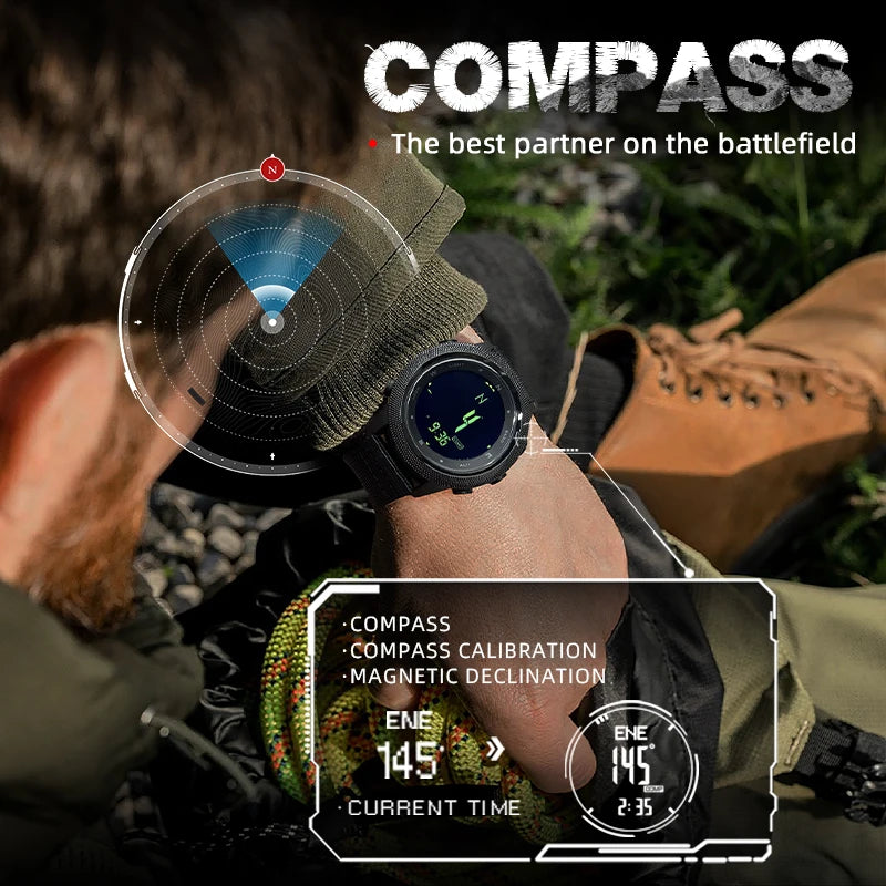 NORTH EDGE APACHE-46 Men’s Digital Outdoor Watch – Altimeter, Barometer, Compass, WR50M Sports Watch