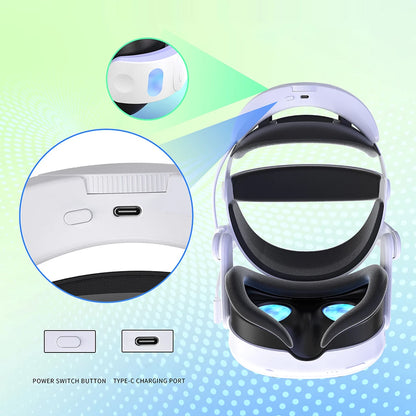 Adjustable Head Strap with 10000mAh Battery for Meta Quest 3/3S – Elite Strap Replacement with Enhanced Playtime & Support