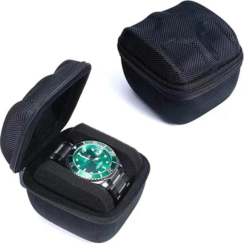 Portable EVA Watch Carrying Case – Hard Travel Storage Box with Pillow for Wristwatches & Jewelry