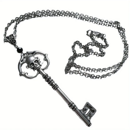 Gothic Skull Lover Key Necklace - Dark Punk Personalized Collar Jewelry Gift