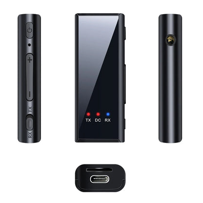 Bluetooth 5.4 Audio Transmitter Receiver – 3.5mm AUX Wireless Adapter with Mic & TF Card Support for Car, TV, PC