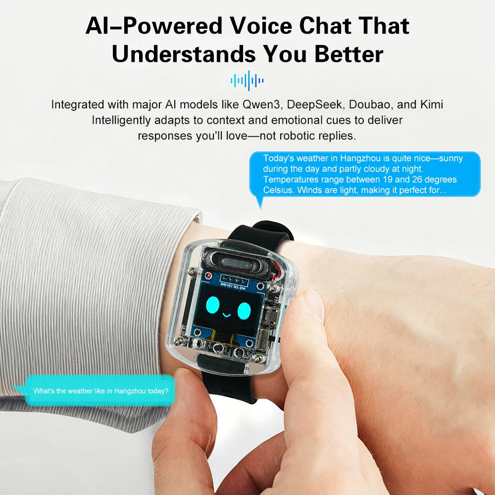 Xiaozhi AI Electronic Voice Watch Kit – ESP32-S3 N16R8 Development Board with OLED Screen for AI Robot