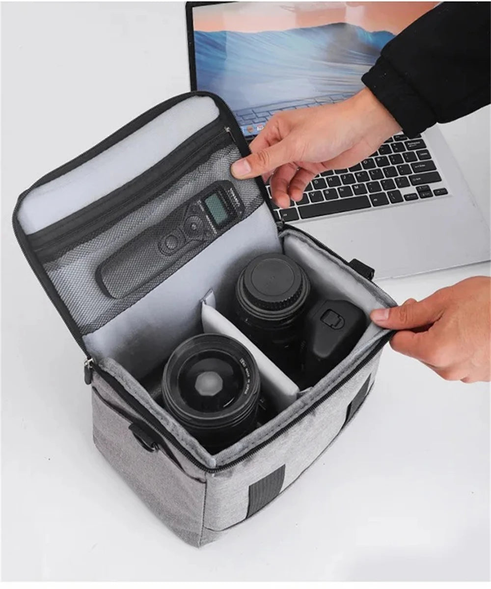 DSLR Camera Shoulder Bag – Portable Nylon Handbag & Crossbody Case for Sony, Nikon, Canon, Panasonic Equipment
