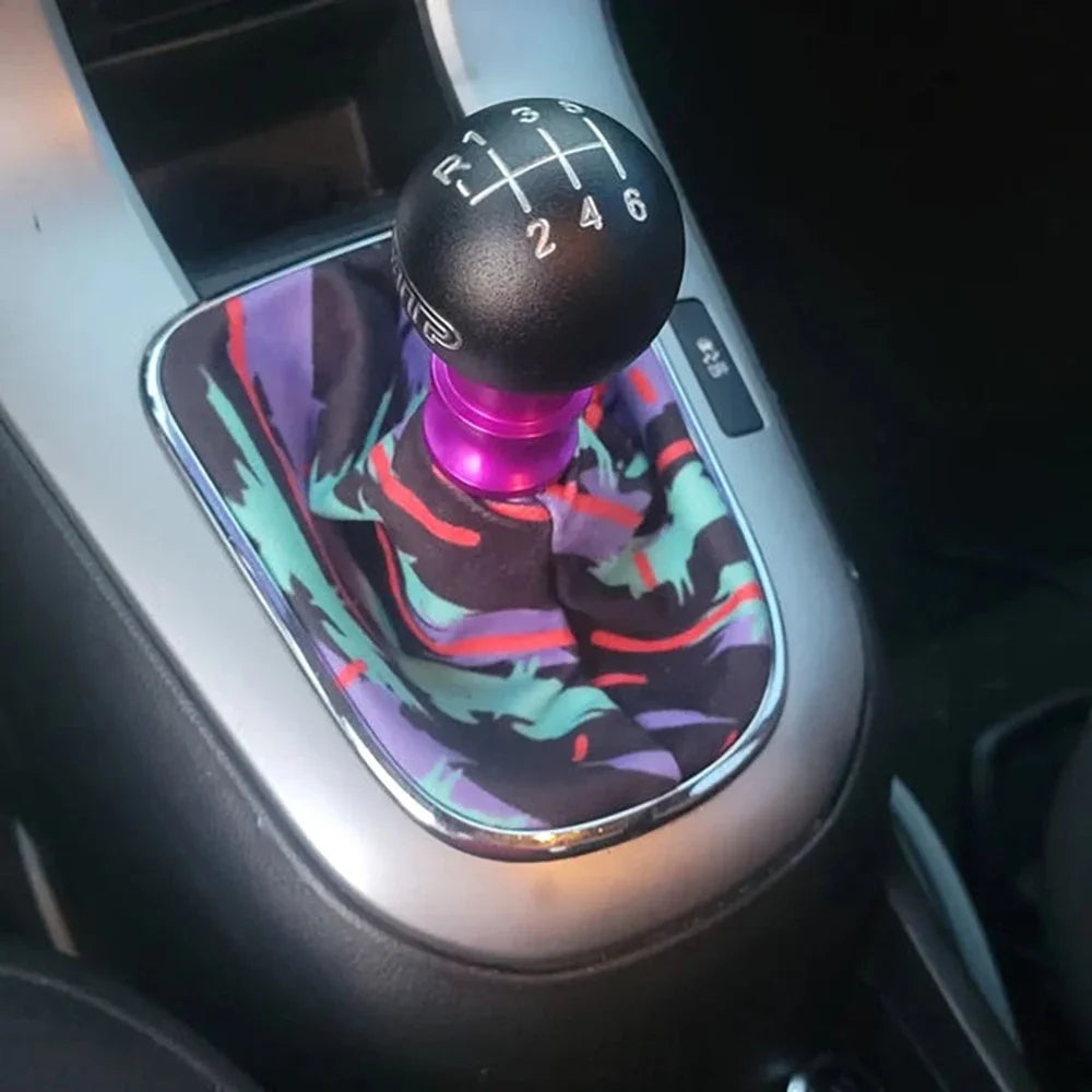 JDM Camouflage Blue Car Shift Knob Boot - Retro Gear Shift Interior Decor Accessory for Custom Car Styling