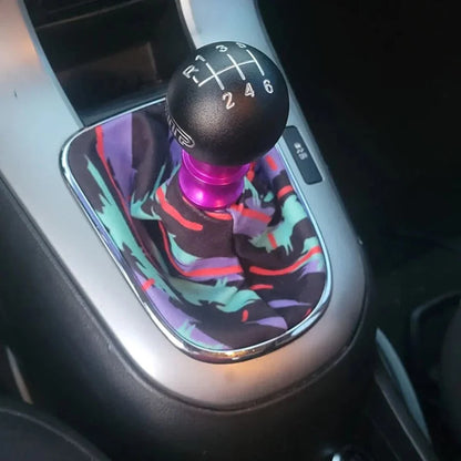 JDM Camouflage Blue Car Shift Knob Boot - Retro Gear Shift Interior Decor Accessory for Custom Car Styling