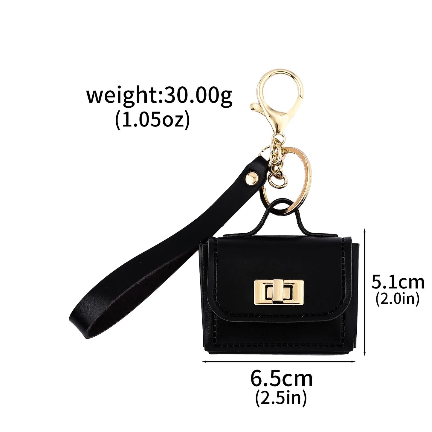 Mini PU Leather Bag Keychain - Openable Coin Purse Pendant with Hand Strap for Phone & Keys