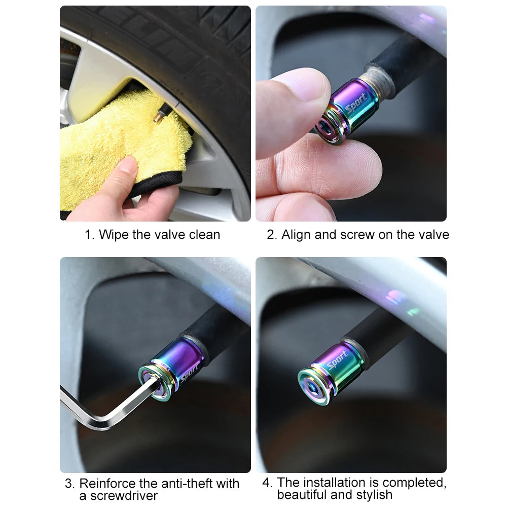 Zinc Alloy Anti-theft Car Tire Valve Caps - Secure Wheel Stem Air Caps for Cars, Trucks, Motorcycles, and Bicycles