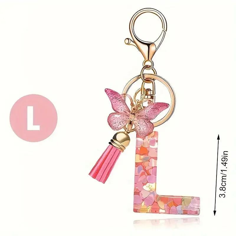 A-Z Letter Keychain - Personalized Metal Initial Pendant for Women, Car Keys & Bag Accessories