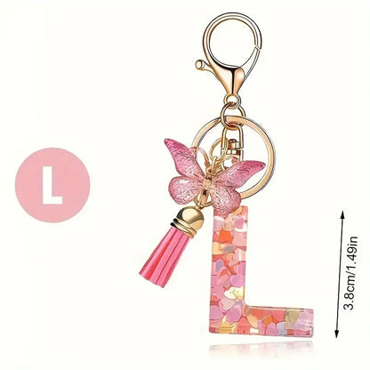 A-Z Letter Keychain - Personalized Metal Initial Pendant for Women, Car Keys & Bag Accessories